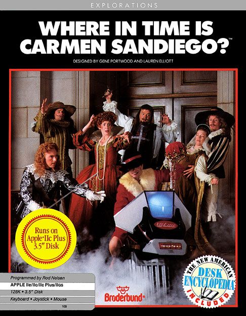 Front Cover for Where in Time Is Carmen Sandiego? (Apple II) (3.5" Floppy Disk release)