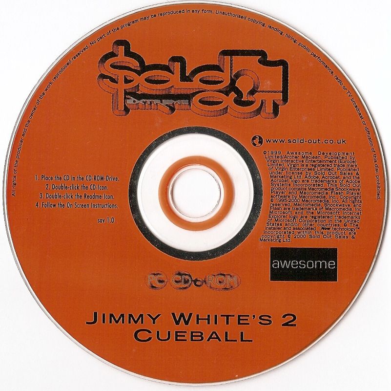 Media for Jimmy White's 2: Cueball (Windows) (Sold Out Extreme release)