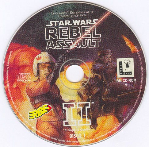 Media for Star Wars: Rebel Assault II - The Hidden Empire (DOS) (1st Spanish Release - subtitled version, not dubbed): Disc 1/2