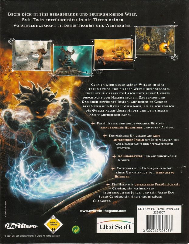 Back Cover for Evil Twin: Cyprien's Chronicles (Windows)