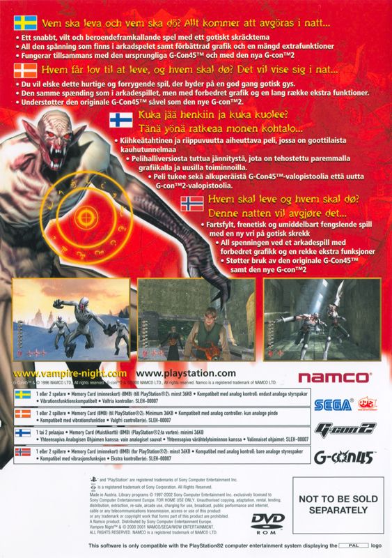 Other for Vampire Night (PlayStation 2) (Bundled with Gun Con 2): Back Cover