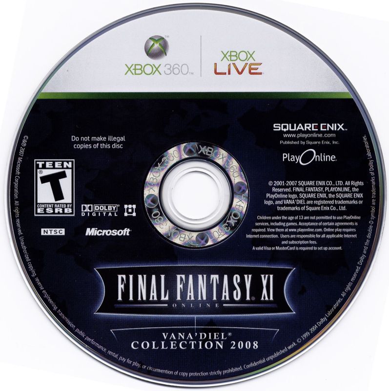 Media for Final Fantasy XI Online: Vana'Diel Collection 2008 (Xbox 360)