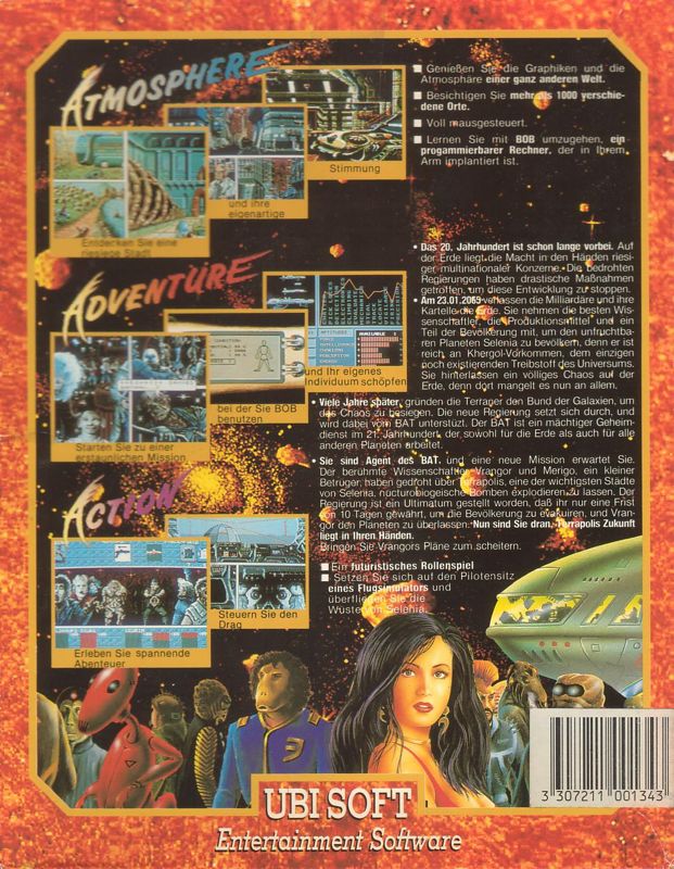 Back Cover for B.A.T. (Atari ST)