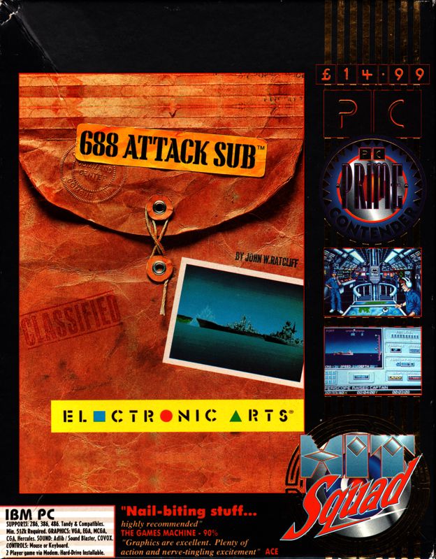 Front Cover for 688 Attack Sub (DOS) (Hitsquad re-release)