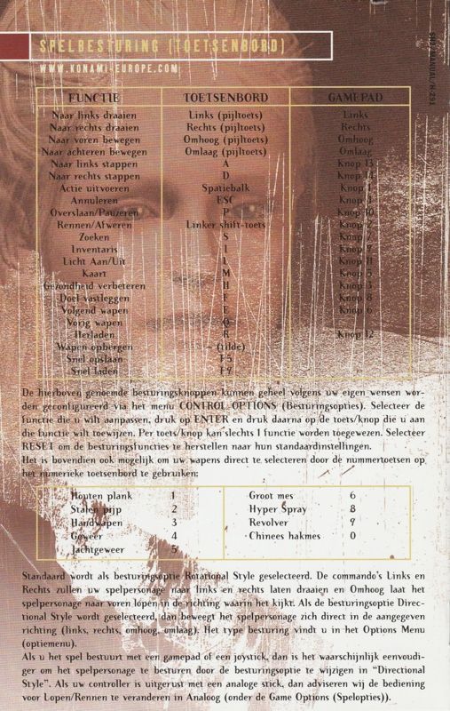 Manual for Silent Hill 2: Restless Dreams (Windows): Back