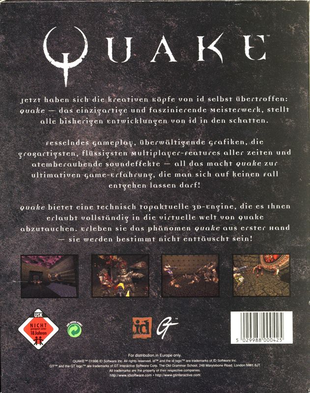Back Cover for Quake (DOS)
