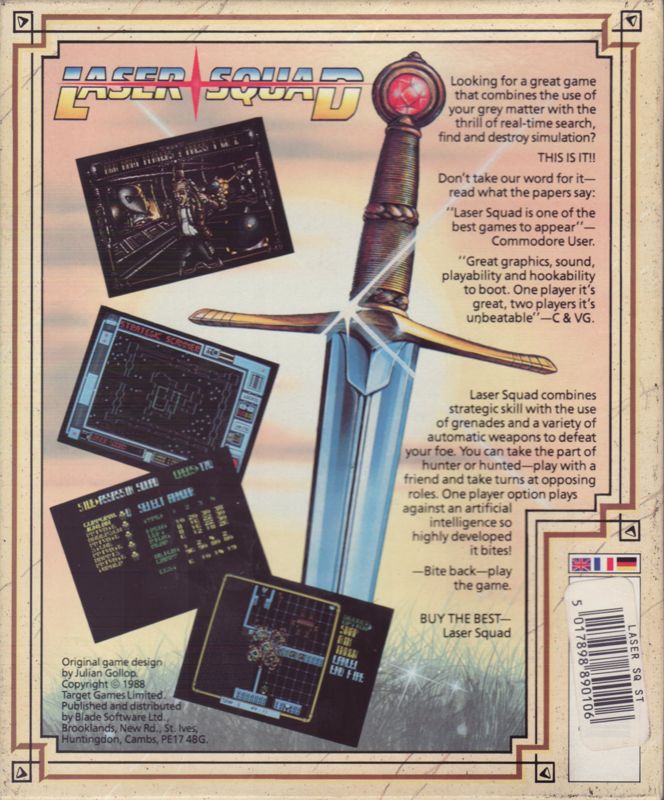 Back Cover for Laser Squad (Atari ST)