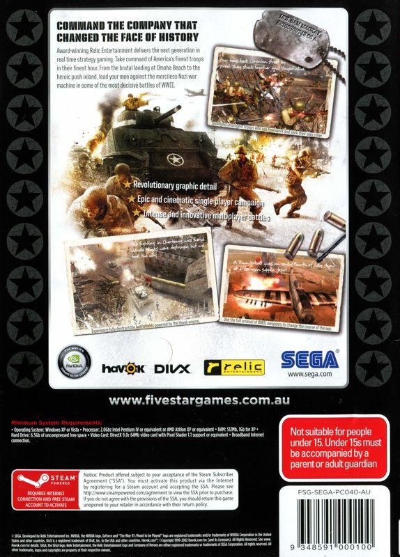 Company Of Heroes Cover Or Packaging Material - Mobygames