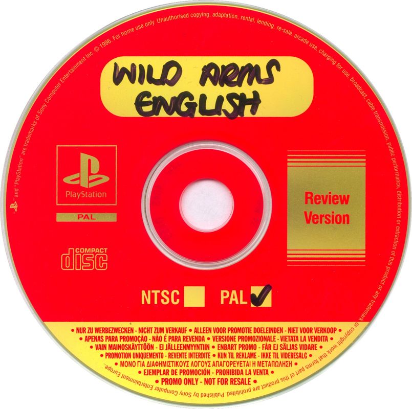 Media for Wild Arms (PlayStation) (Review copy)