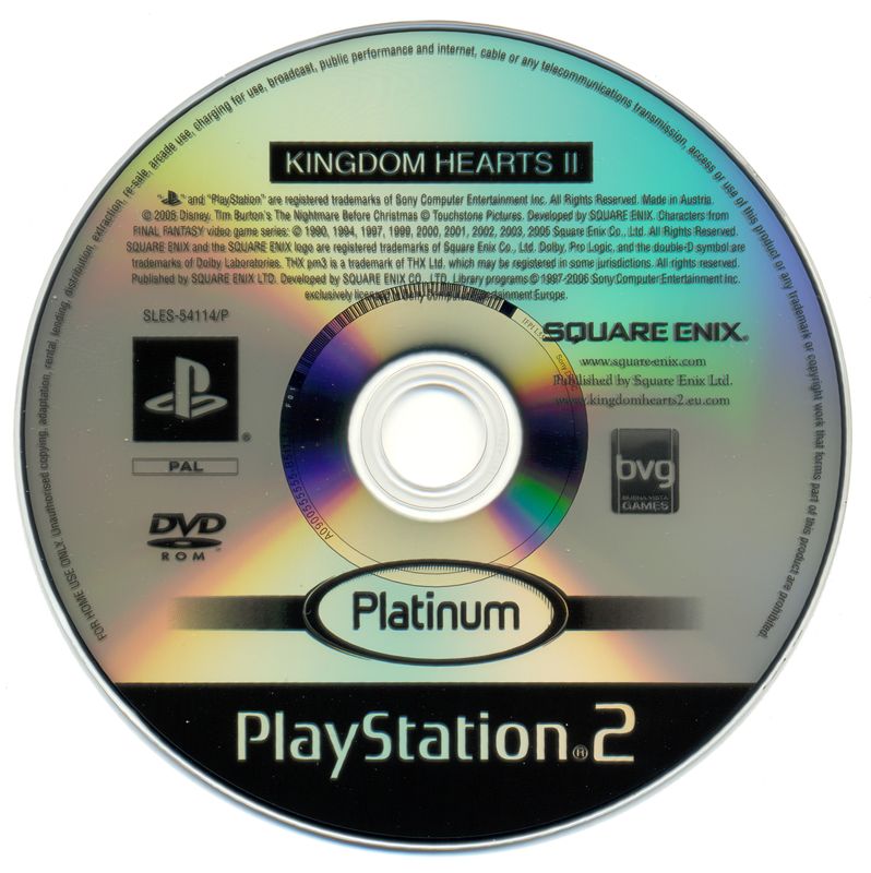 Media for Kingdom Hearts II (PlayStation 2) (Platinum release)