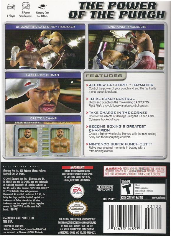 Back Cover for Fight Night Round 2 (GameCube)