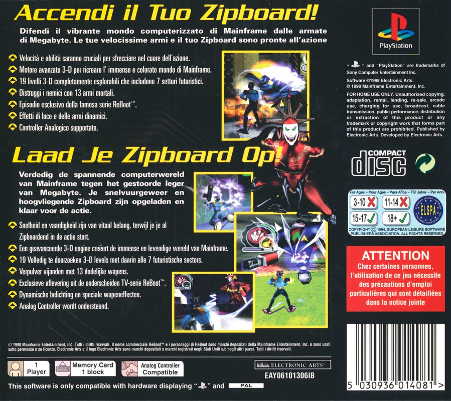 Back Cover for ReBoot (PlayStation)