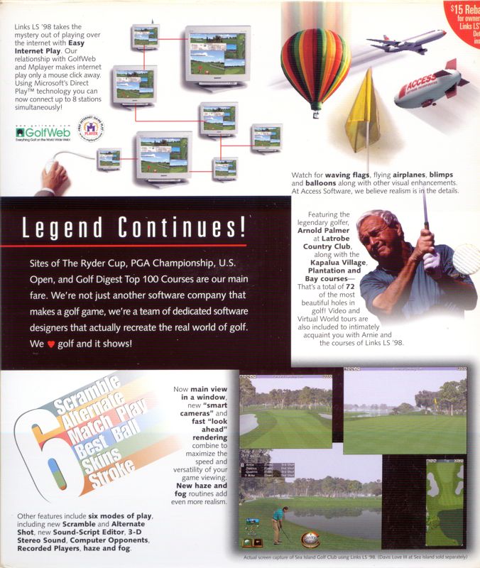 Inside Cover for Links LS: 1998 Edition (Windows): Right Side