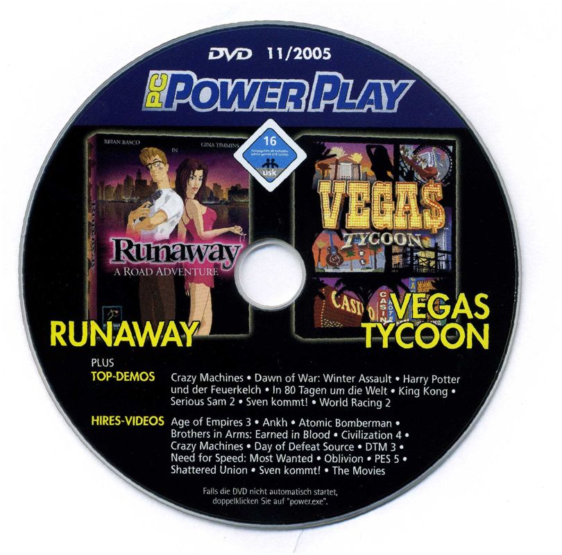 Media for Runaway: A Road Adventure (Windows) (PC PowerPlay 11/2005 covermount)