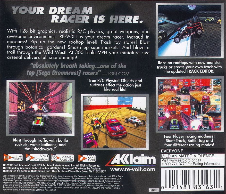 Back Cover for Re-Volt (Dreamcast)