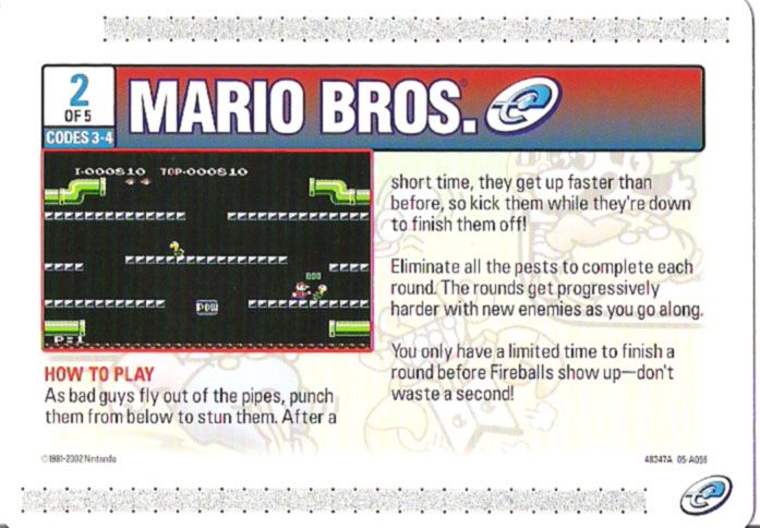 Media for Mario Bros. (Game Boy Advance) (e-Reader): e-Card 2