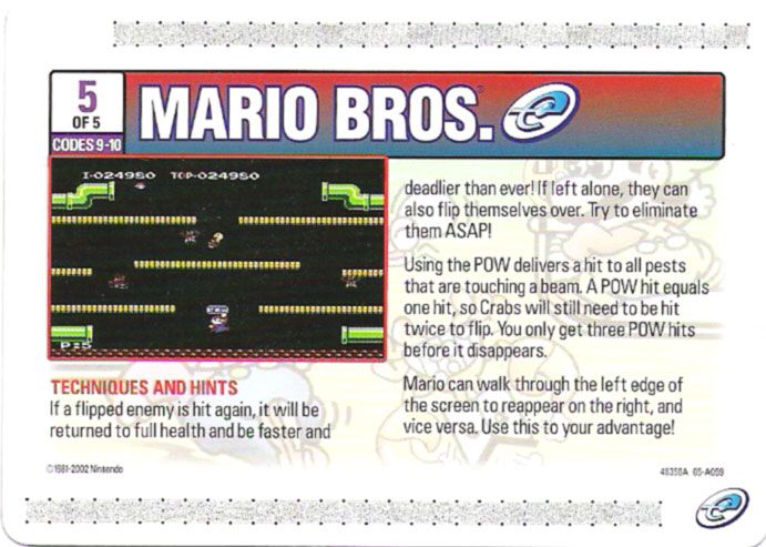 Media for Mario Bros. (Game Boy Advance) (e-Reader): e-Card 5