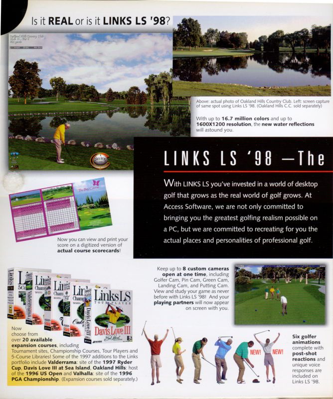 Inside Cover for Links LS: 1998 Edition (Windows): Left Side