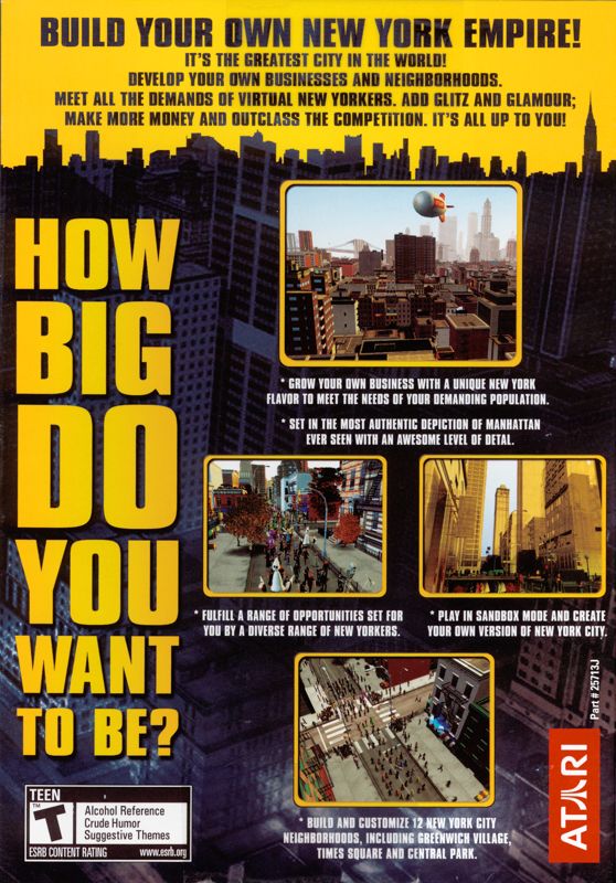 Tycoon City: New York cover or packaging material - MobyGames