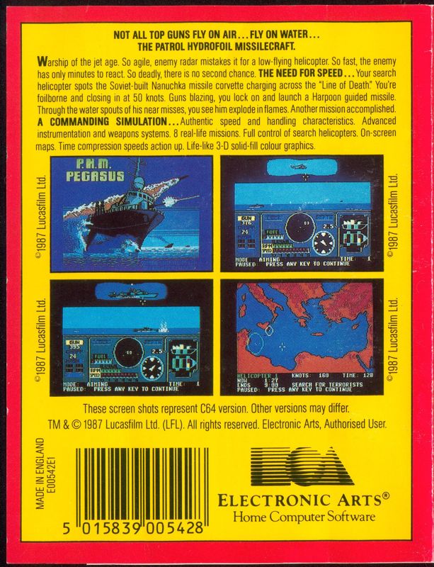 Back Cover for PHM Pegasus (Commodore 64)