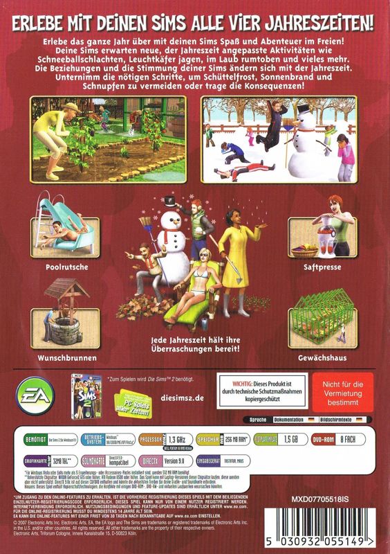 Back Cover for The Sims 2: Seasons (Windows)