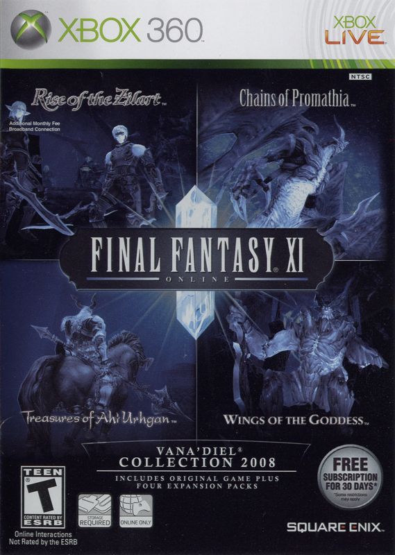 Front Cover for Final Fantasy XI Online: Vana'Diel Collection 2008 (Xbox 360)