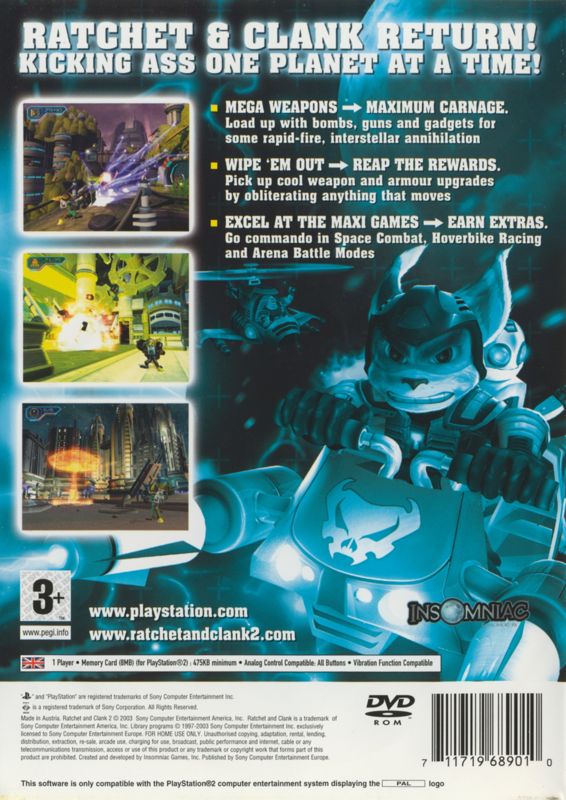 Back Cover for Ratchet & Clank: Going Commando (PlayStation 2)
