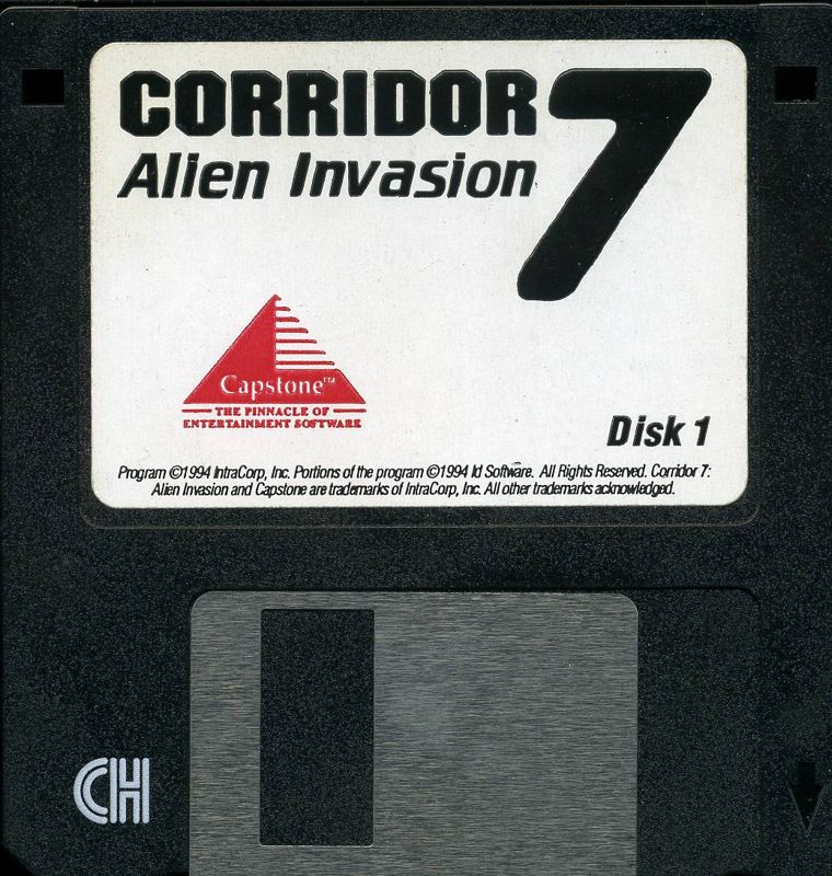 Media for Corridor 7: Alien Invasion (DOS) (Floppy release): Disk 1/2