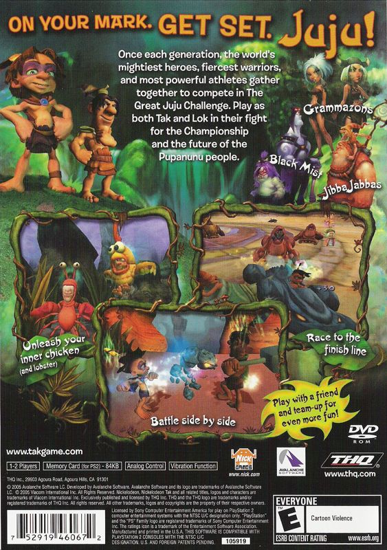 Back Cover for Tak: The Great Juju Challenge (PlayStation 2)