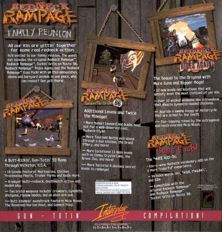Back Cover for Redneck Rampage: Family Reunion (DOS and Windows)
