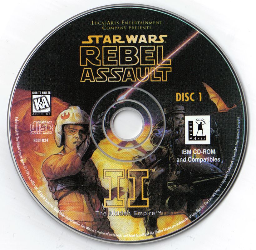 Media for Star Wars: Rebel Assault II - The Hidden Empire (DOS): Disc 1/2