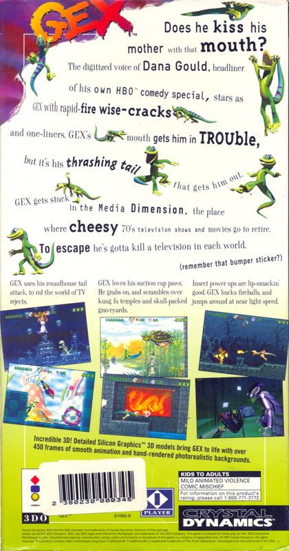 Back Cover for Gex (3DO)