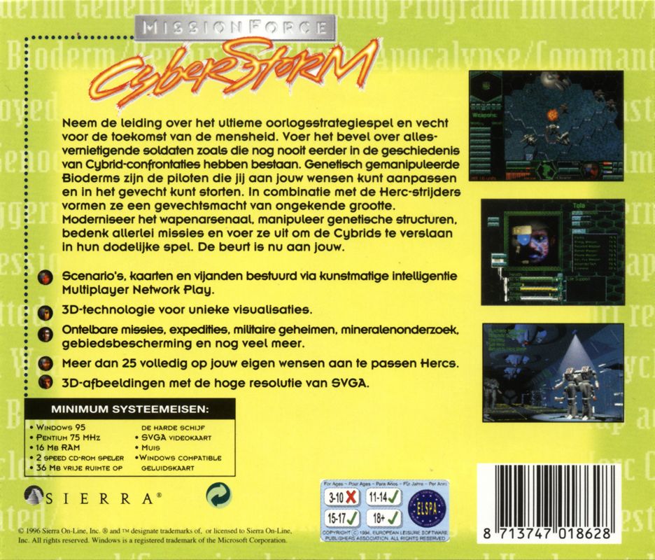 Back Cover for MissionForce: CyberStorm (Windows)