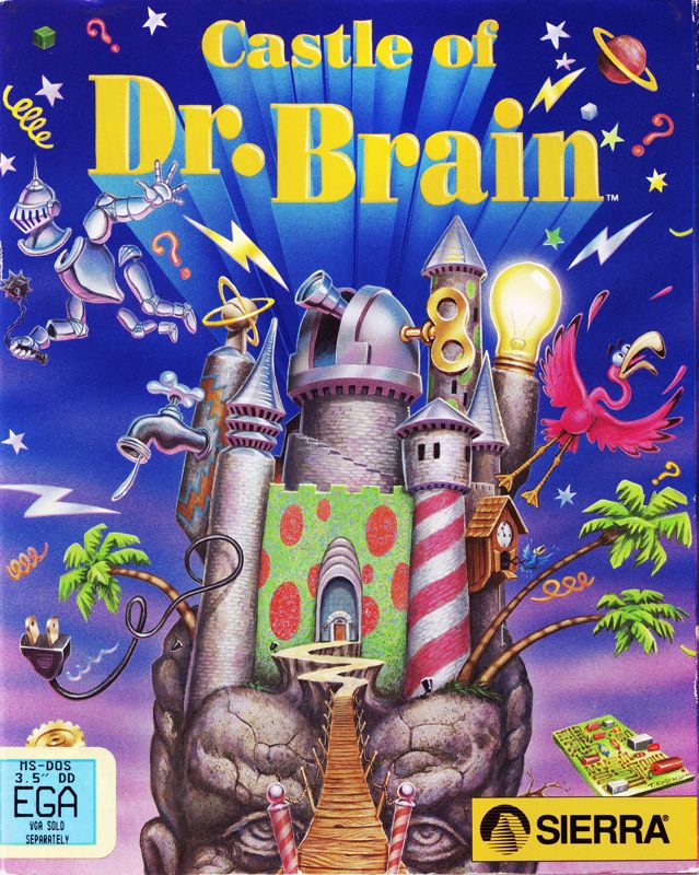 Front Cover for Castle of Dr. Brain (DOS) (EGA 3.5" disk release)