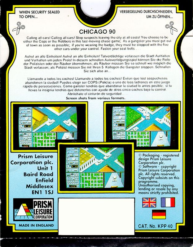 Back Cover for Chicago 90 (Atari ST) (16-Bit Pocket Power Collection (Budget release))