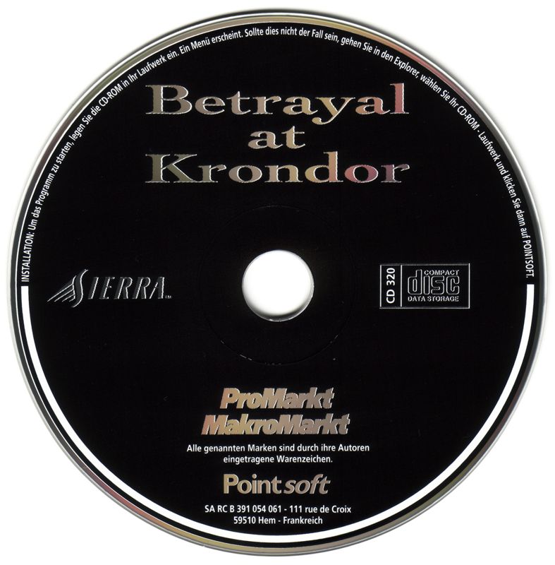 Media for Betrayal at Krondor (DOS) (ProMarkt/MakroMarkt Release)