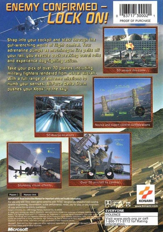 Back Cover for AirForce Delta Storm (Xbox)