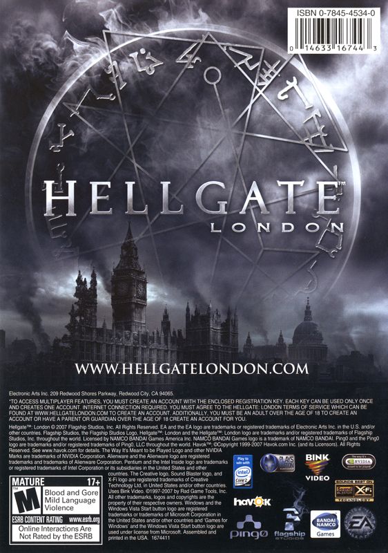 Other for Hellgate: London (Collector's Edition) (Windows): Game Keep Case - Back