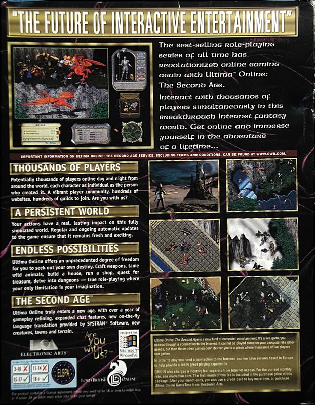 Back Cover for Ultima Online: The Second Age (Windows)