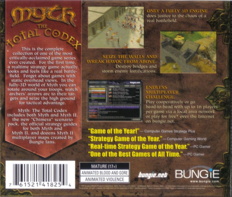 Other for Myth: The Total Codex (Windows): Jewel Case - Back