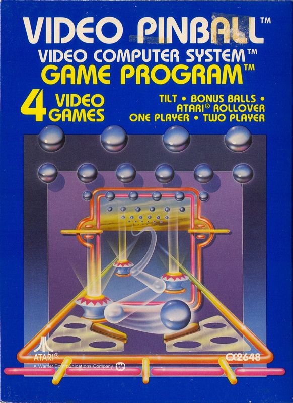 Front Cover for Video Pinball (Atari 2600) (Alternate Back Cover)