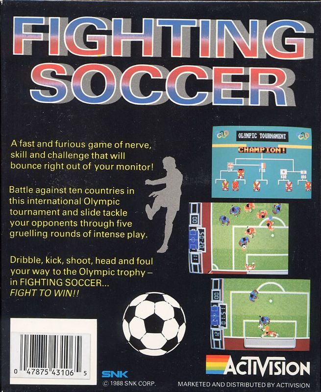 Back Cover for Fighting Soccer (Commodore 64)