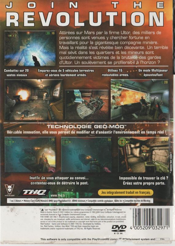 Red Faction Cover Or Packaging Material Mobygames