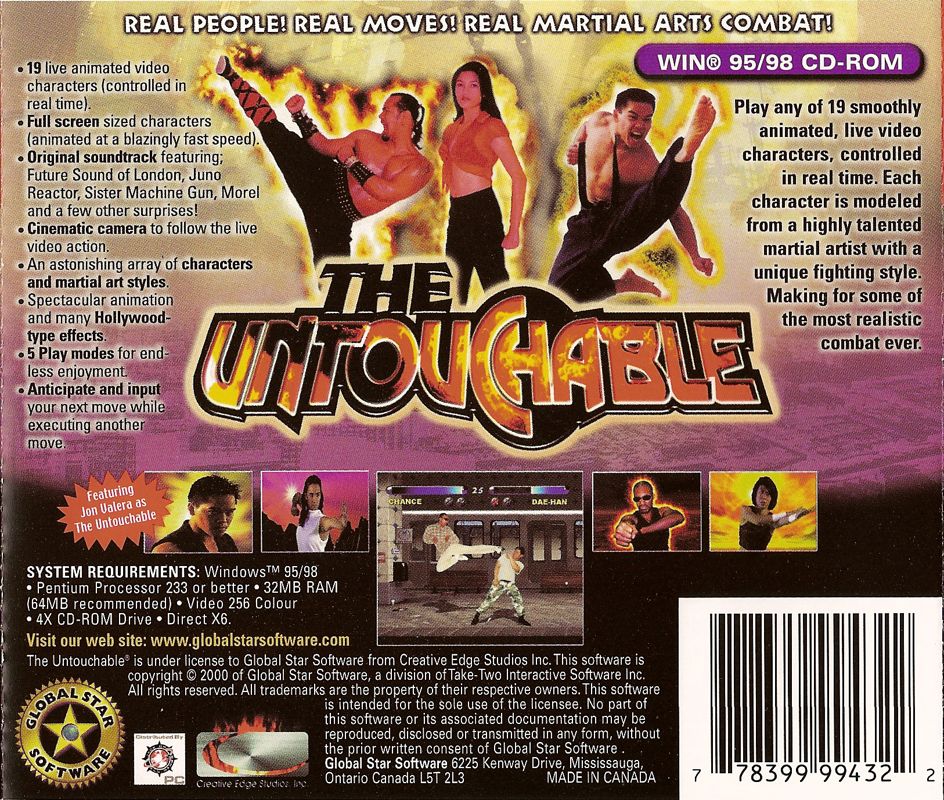 Back Cover for The Untouchable (Windows)