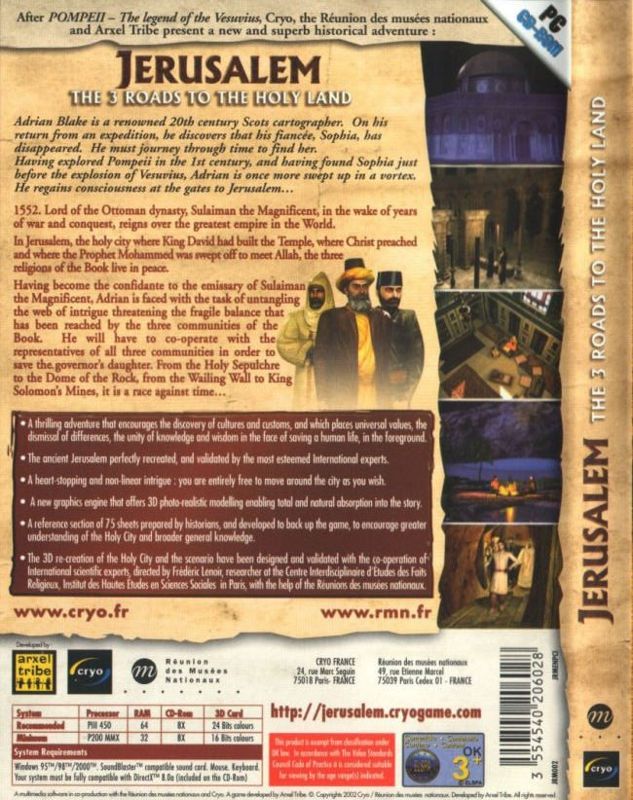 Back Cover for Jerusalem: The Three Roads to the Holy Land (Windows)