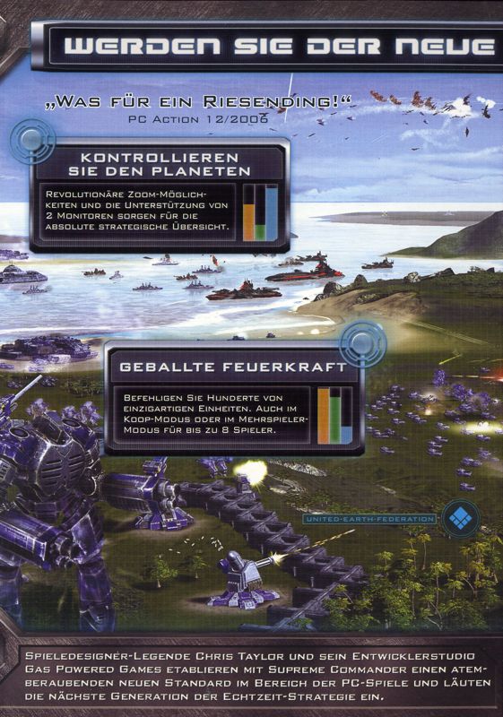 Inside Cover for Supreme Commander (Windows): Left Flap