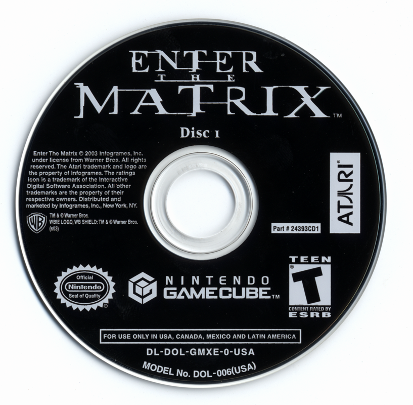 Media for Enter the Matrix (GameCube): Disc 1/2