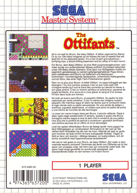 Back Cover for The Ottifants (SEGA Master System)