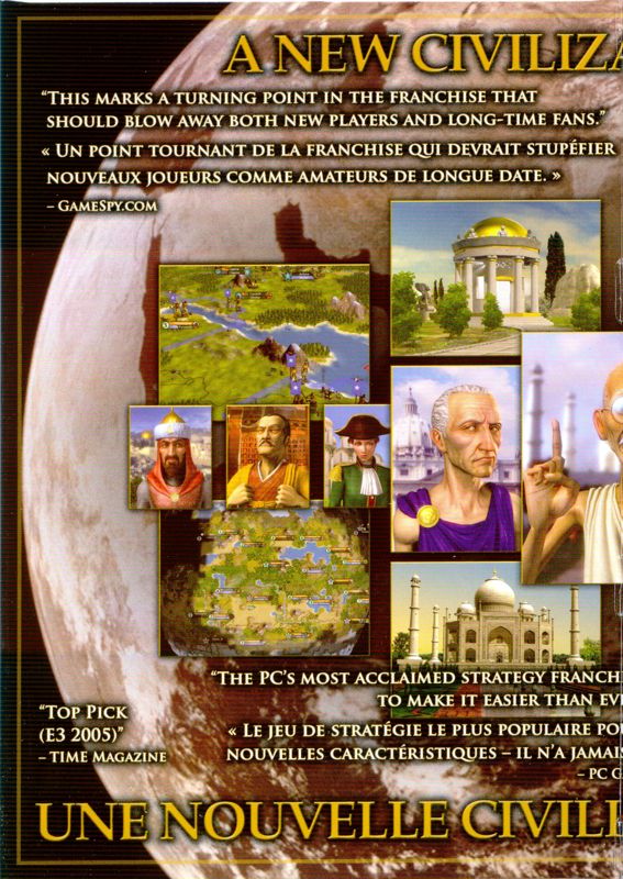 Inside Cover for Sid Meier's Civilization IV (Windows): Left Side