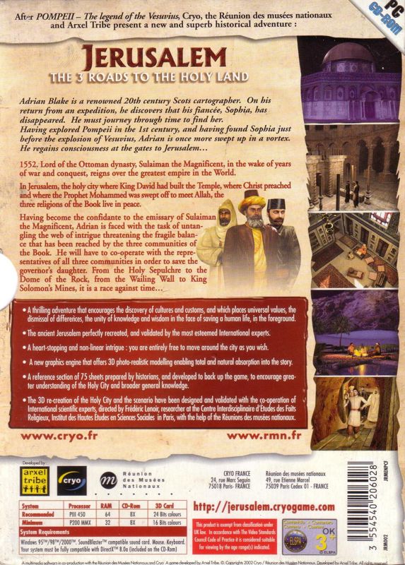 Back Cover for Jerusalem: The Three Roads to the Holy Land (Windows)